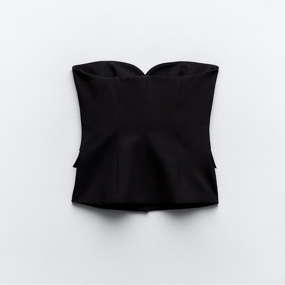 Zara 2 pieces COMBINATION SATIN EFFECT BUSTIER TOP and skirt - Picture 3 of 6